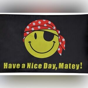 Pirate Happy Face Flag 3x5ft Have a Nice Day Matey